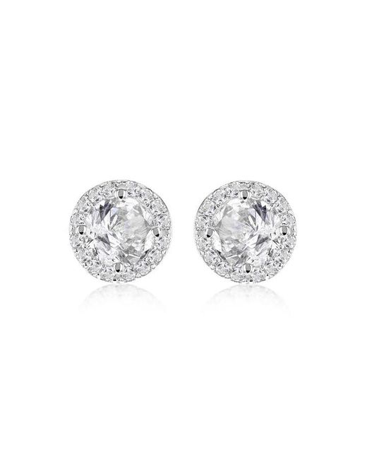Be You Metallic Sterling Cz Halo Studs