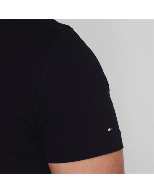 Tommy Hilfiger Blue Logo Crew Neck T Shirt for men