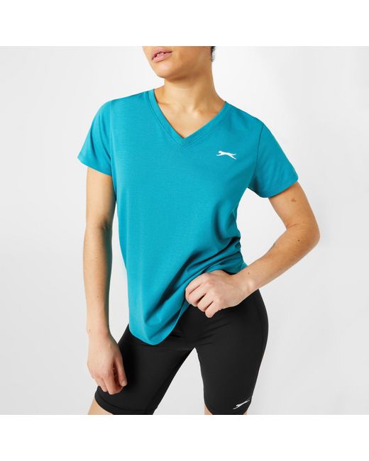 Slazenger 1881 Blue Ladies V Neck Tee Shirt