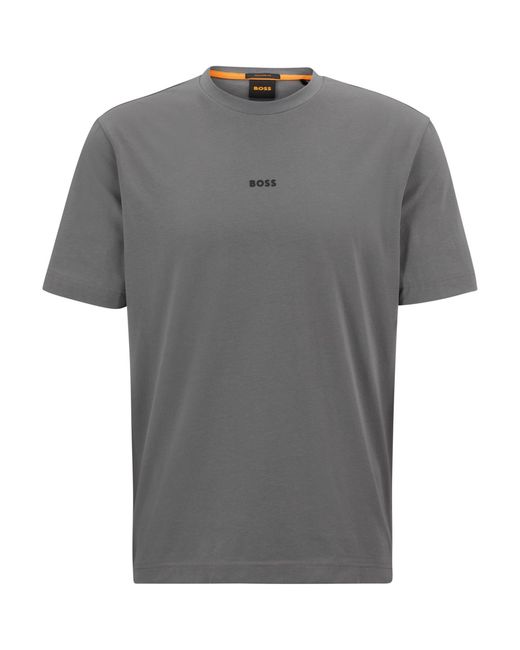 Boss Gray Oversized Tchup T-Shirt With Logo Detail for men