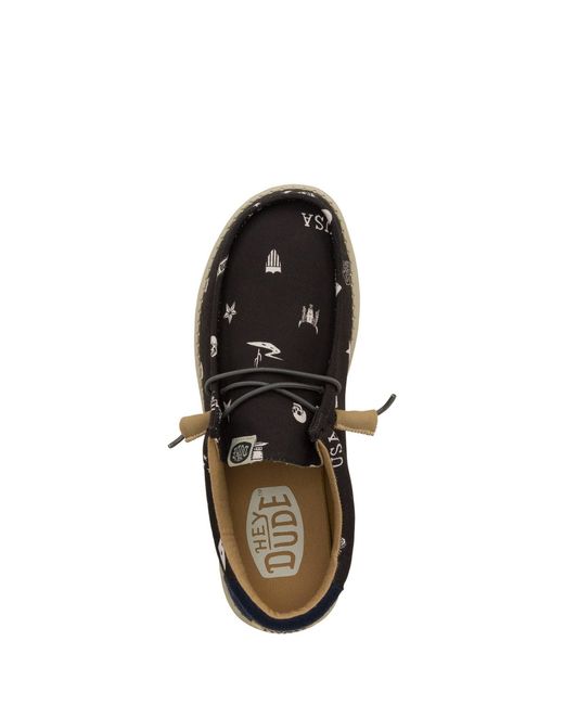 HeyDude Blue Wally Stars N Skulls Shoe for men