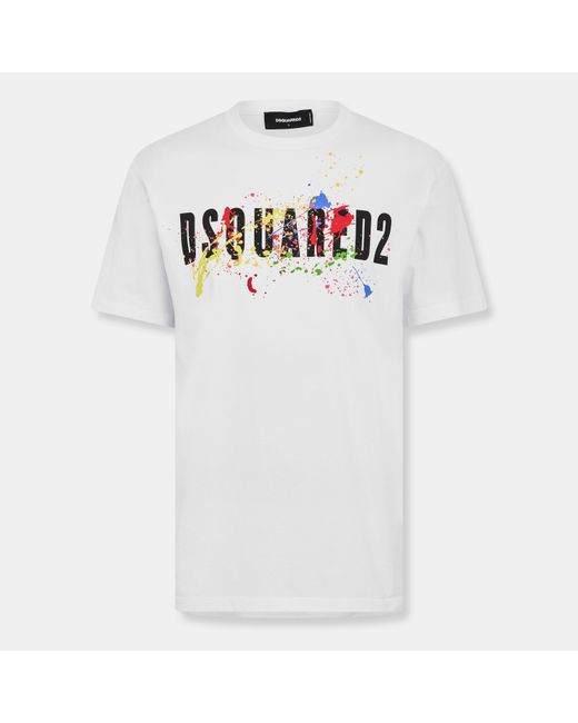 DSquared² White Dsq Splat T-Shirt for men