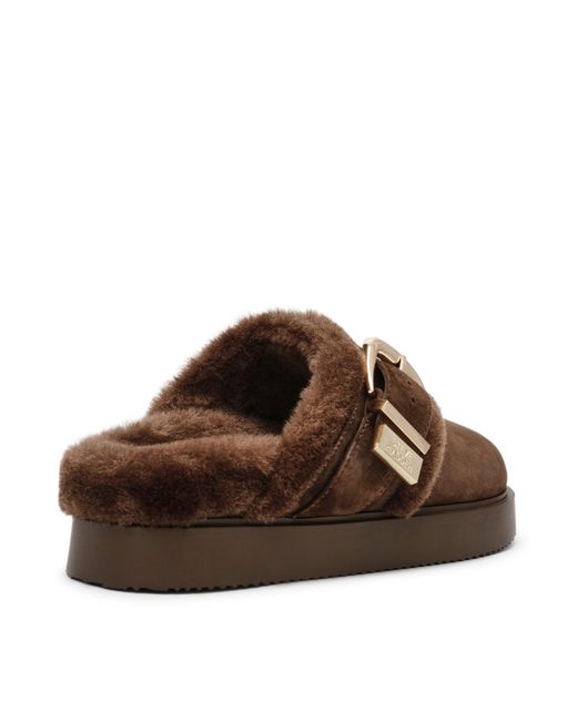 Steve Madden Brown Cosy Up Flat Mule