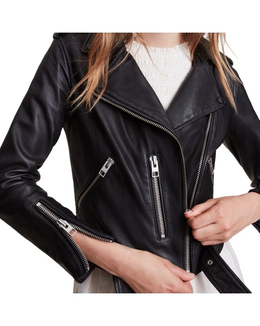 AllSaints Black Balfern Leather Biker Jacket