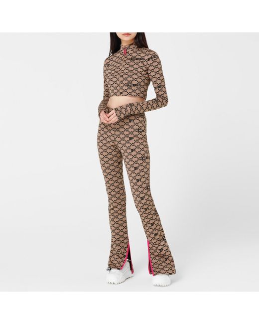 Off-White c/o Virgil Abloh Multicolor Cropped Mock Neck Long Sleeve Tracksuit Top