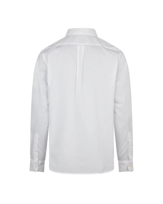 Timberland White Long Sleeve Stretch Poplin Shirt Bl for men