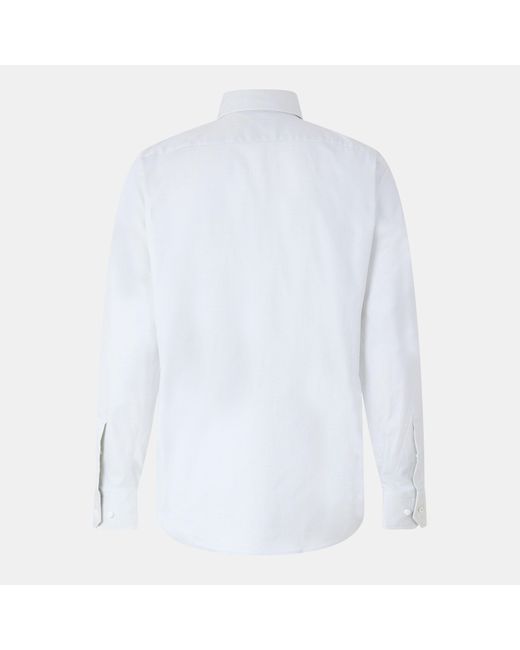 Boss White Josh Oxford Long Sleeve Shirt for men