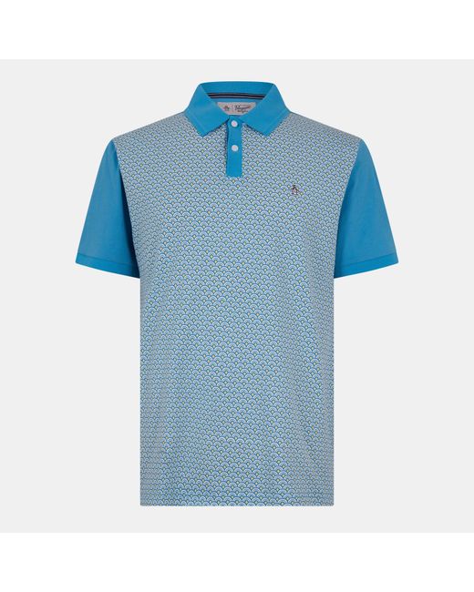 Original Penguin Blue Short Sleeve Breathable Polo Shirt for men