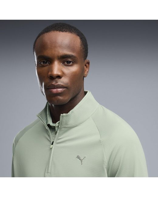 PUMA Green Pure Grid 1/4 Zip Pullover for men