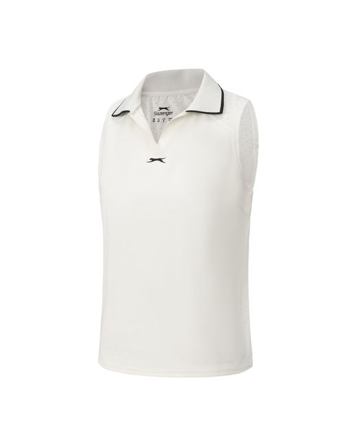 Slazenger 1881 White Sleeveless Polo Neck Performance Vest