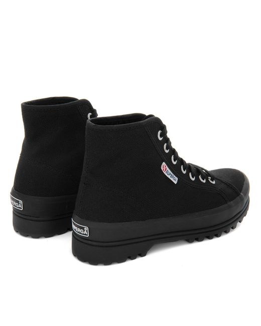 Superga Black Alpina Canvas High-Top Trainers