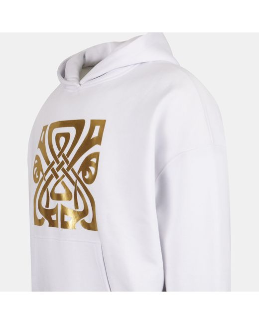 Biba White Over-The-Head Logo Fleece Hoodie