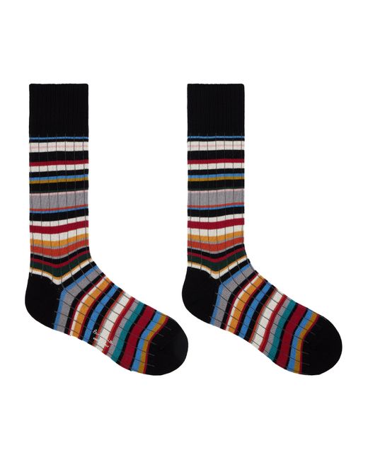 Paul Smith Blue Kieran Signature Stripe Crew Sock for men
