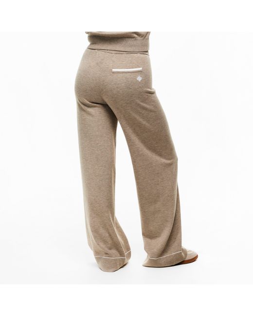 The Couture Club Natural Knitted Panel Trousers