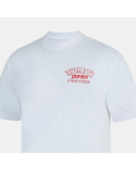 Firetrap White Tokyo Oversized T-Shirt for men