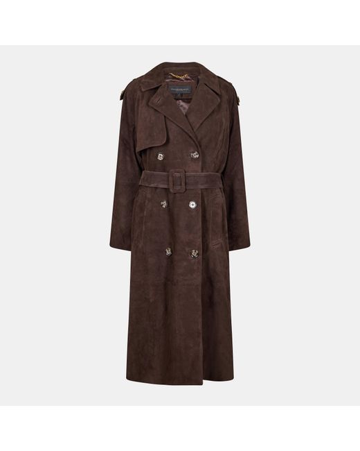 Donna Karan Brown Suede Trench Coat