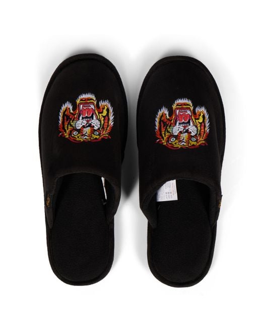 Ed Hardy Black Mule Slippers for men