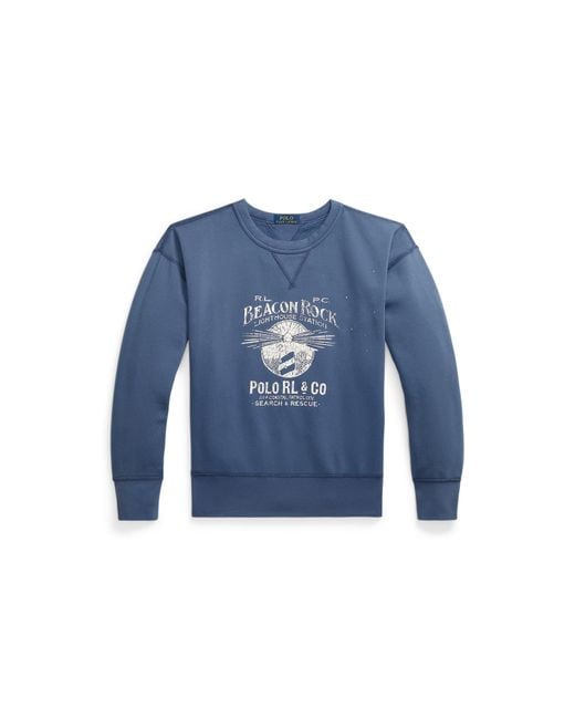 Polo Ralph Lauren Blue Vintage Fit Fleece Graphic Sweatshirt for men