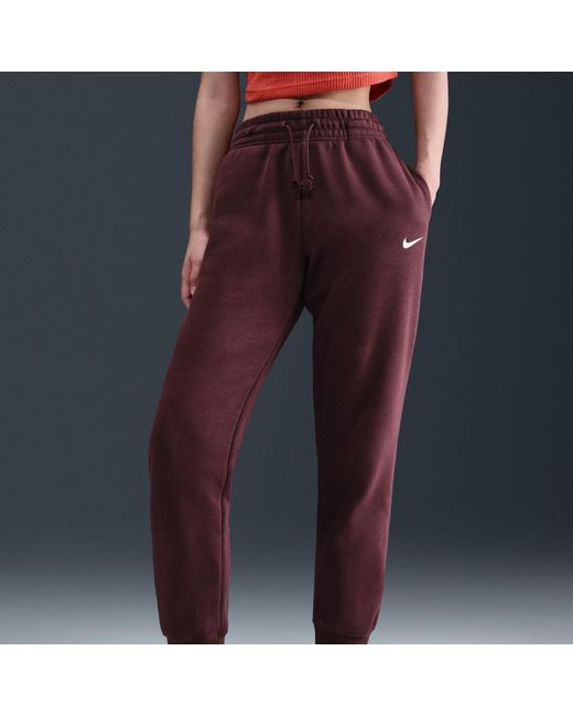 Nike Purple Sportswear Phoenix Fleece Mid-Rise Sweatpants