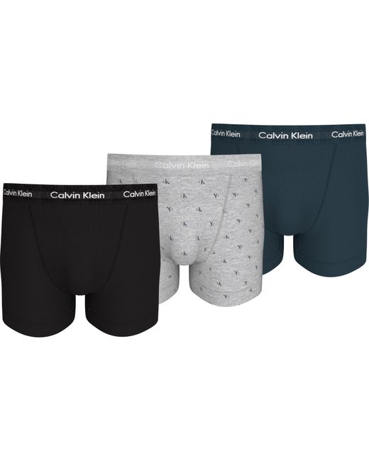 Calvin Klein Black 3 Pack Cotton Stretch Boxer Shorts for men