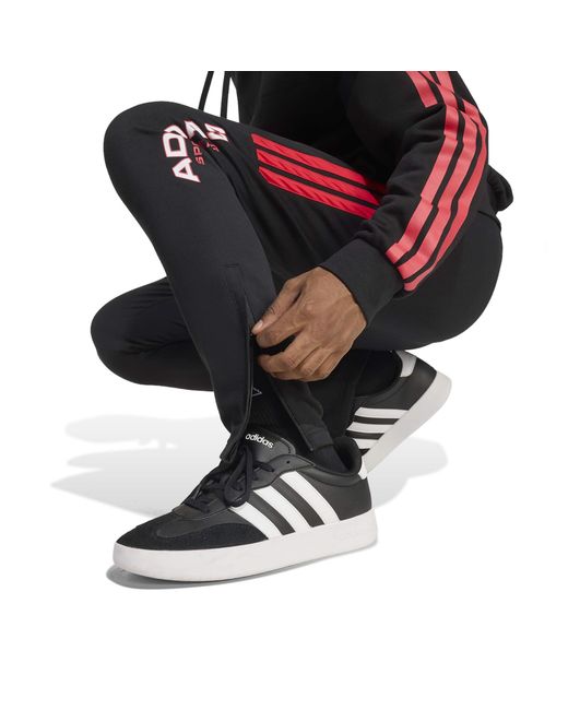 Adidas Black Closed Hem Fleece Joggers for men