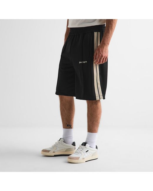 Palm Angels Black Woven Tracksuit Shorts for men