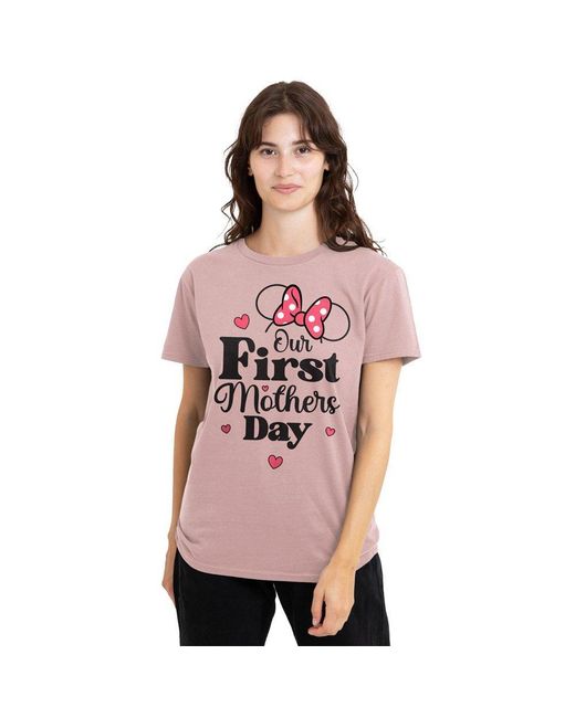 Disney Pink Minnie Mouse First Mothers Day T-Shirt Powder Ros