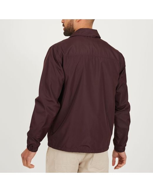 Brave Soul Red Lightweight Coach Jacket With Drawcord Hem for men
