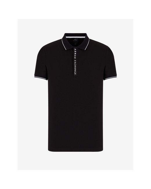 ARMANI EXCHANGE Black Polo for men