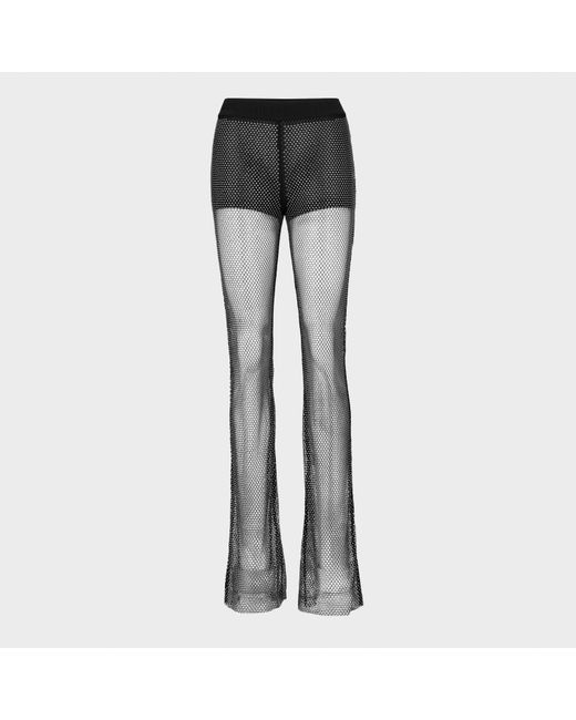 HUGO Black X Bella Poarch Slim-Fit Glitter-Mesh Trousers