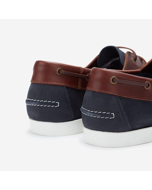 Jack Wills Blue Leather Boat Shoes for men