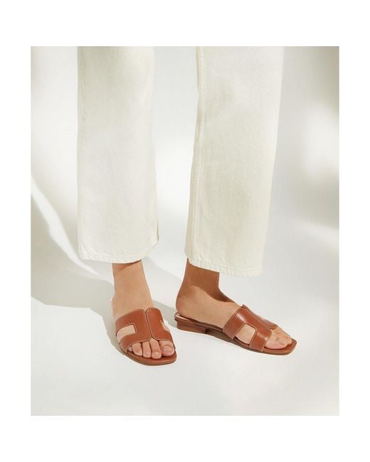 Dune Brown Loupe Sandals