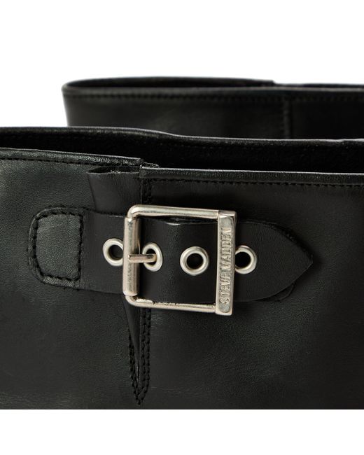 Steve Madden Black Blessing Motorcycle Boots With Block Heel