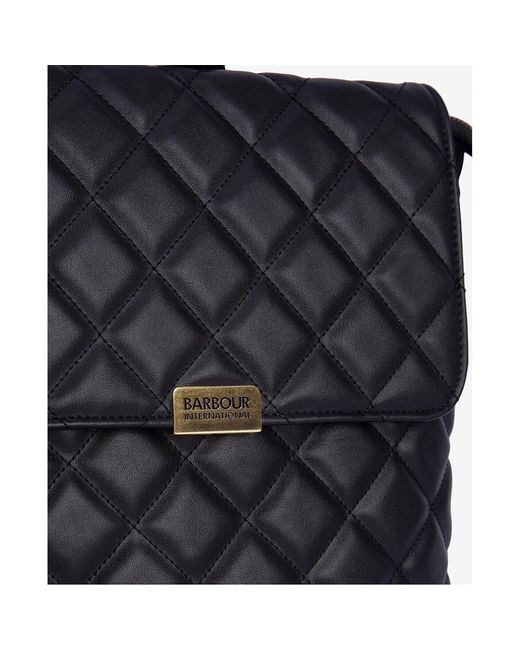 Barbour Black Quilted Hoxton Backpack