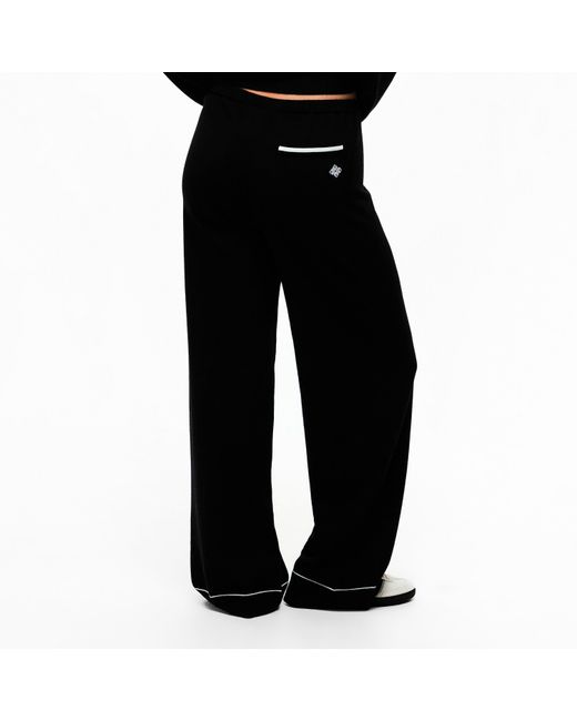 The Couture Club Black Knitted Panel Trousers