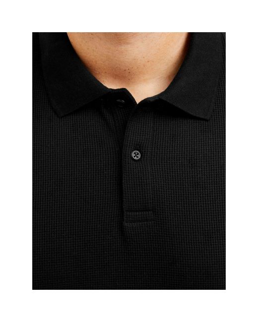 Jack & Jones Black Austin Short Sleeve Polo Shirt for men