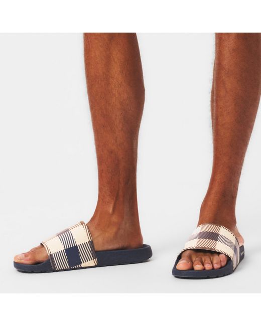 Aquascutum Blue Macro Sliders for men