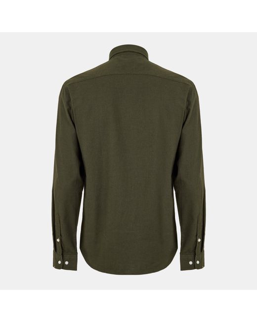 ONLY Green Long-Sleeve Plain Shirt for men