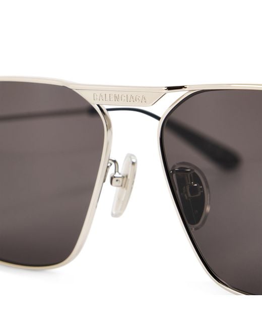 Balenciaga Gray Aviator Sunglasses for men