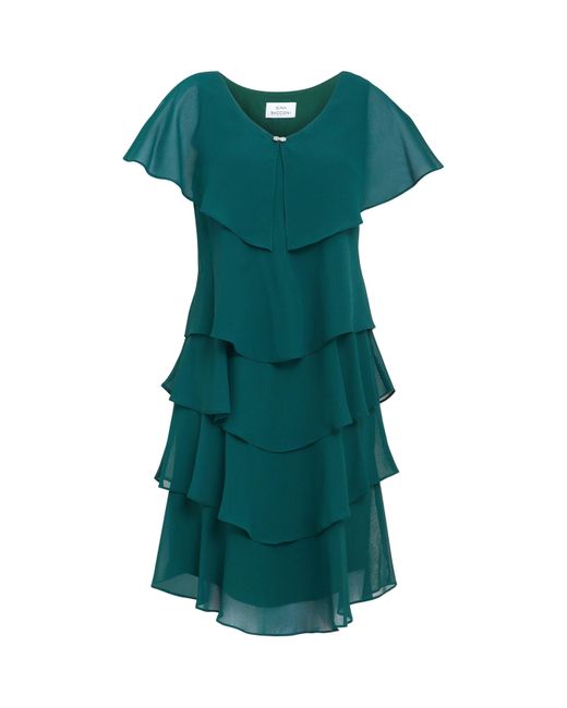 Gina Bacconi Blue Bella Georgette Tiered Dress