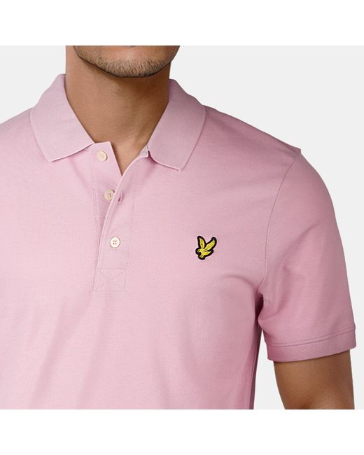 Lyle & Scott Pink Basic Short Sleeve Polo Shirt for men