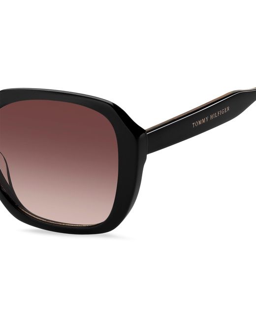 Tommy Hilfiger Black Square Round Sunglasses