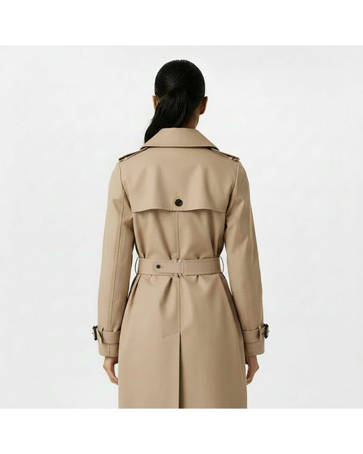 Jack Wills Natural Double Breasted Cotton Water Resistant Mid-Length Trench Coat