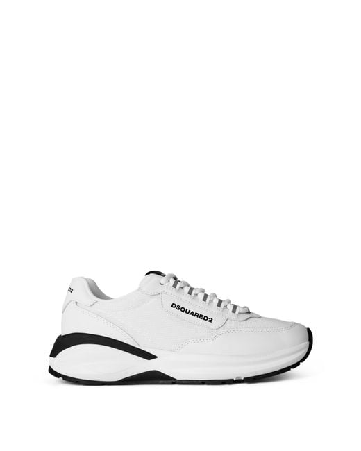 DSquared² White Leather Dash Sneakers for men