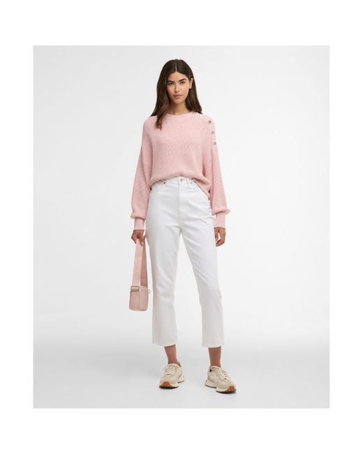 Barbour Pink Alexis Crew-Neck Jumper