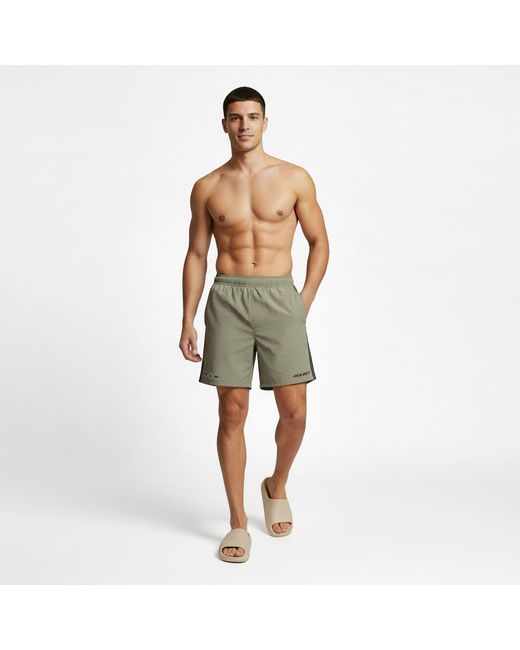 Jack Wills Green Side Stripe Swim Shorts for men