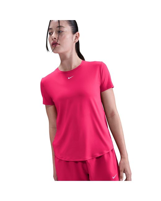 Nike Pink Dri-Fit One Standard Fit Short-Sleeve Top
