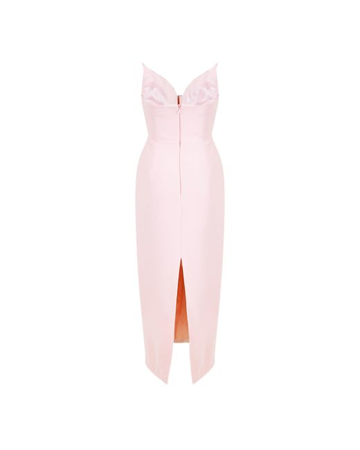 David Koma Pink Crystal Wing Midi Dress