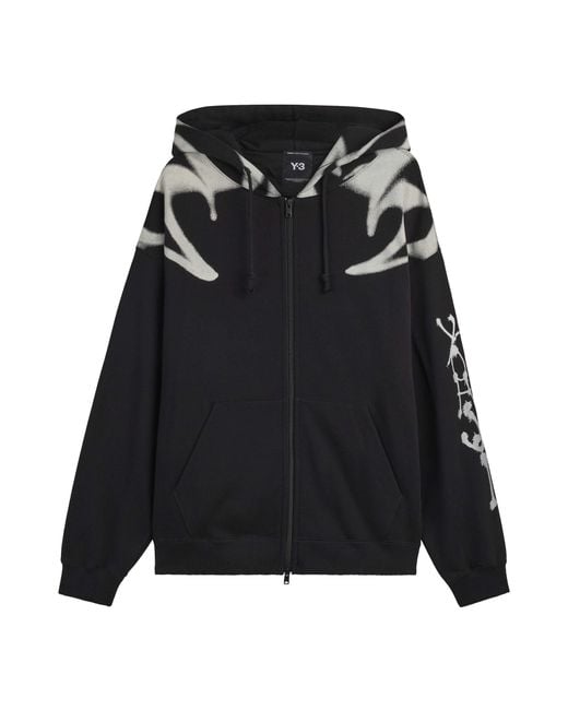 Y-3 Black Gfx Zip Hoody Sn64 for men