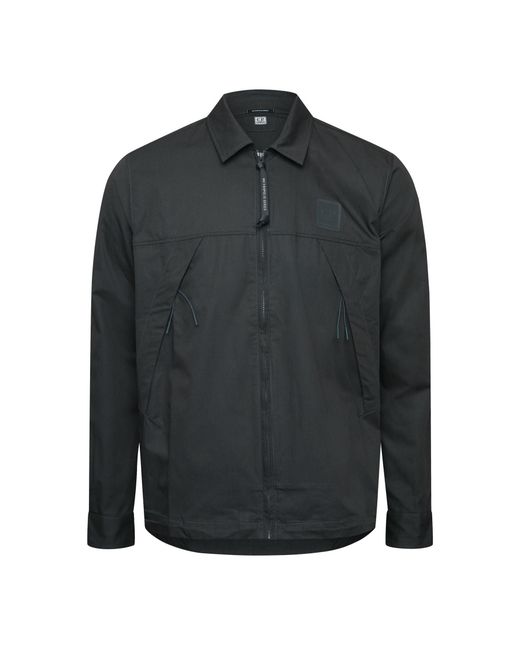 C P Company Black Metropolis Series Gabardine Zip Overshirt for men